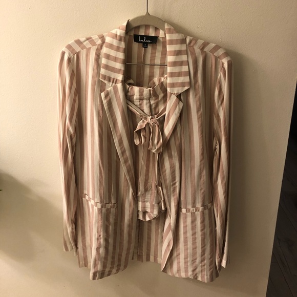 Lulu’s mauve Striped Blazer and Shorts Set - Picture 6 of 6